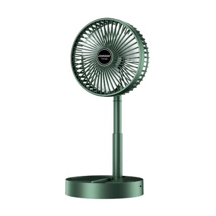 JOHNSON - Punjivi stolni ventilator TORTUGA 5W/3,7V 1200 mAh promjer 16,5 cm zelena