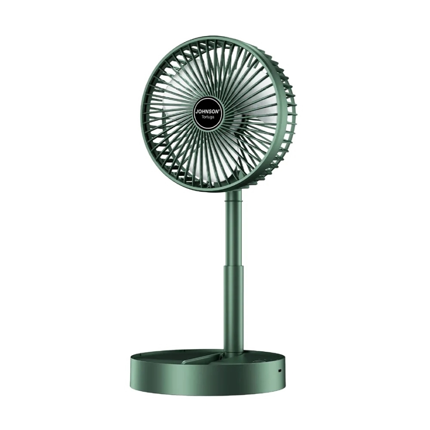 JOHNSON - Punjivi stolni ventilator TORTUGA 5W/3,7V 1200 mAh promjer 16,5 cm zelena
