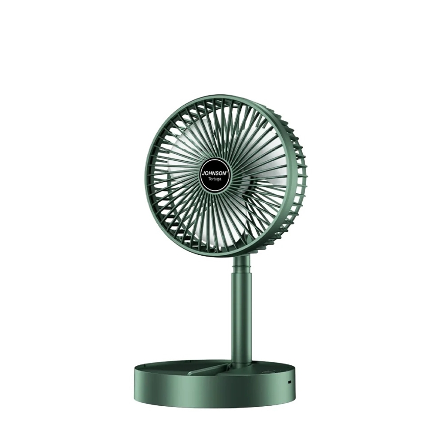 JOHNSON - Punjivi stolni ventilator TORTUGA 5W/3,7V 1200 mAh promjer 16,5 cm zelena