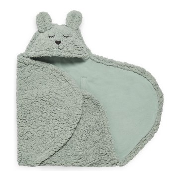 Jollein - Fleece prekrivač Zec 100x105 cm Pepeljasto zelena