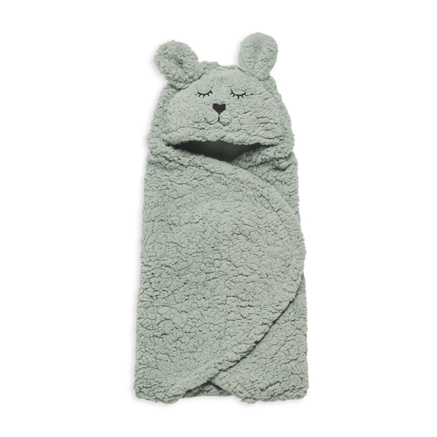Jollein - Jastuk za nošenje bebe fleece Zečić 100x105 cm Ash Green