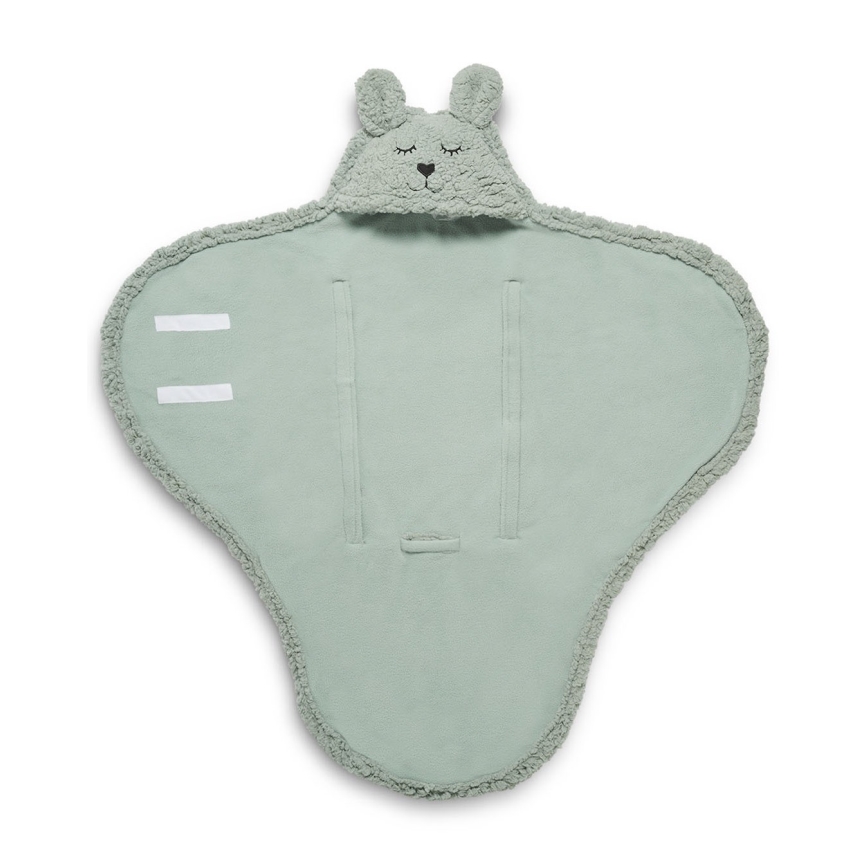 Jollein - Jastuk za nošenje bebe fleece Zečić 100x105 cm Ash Green