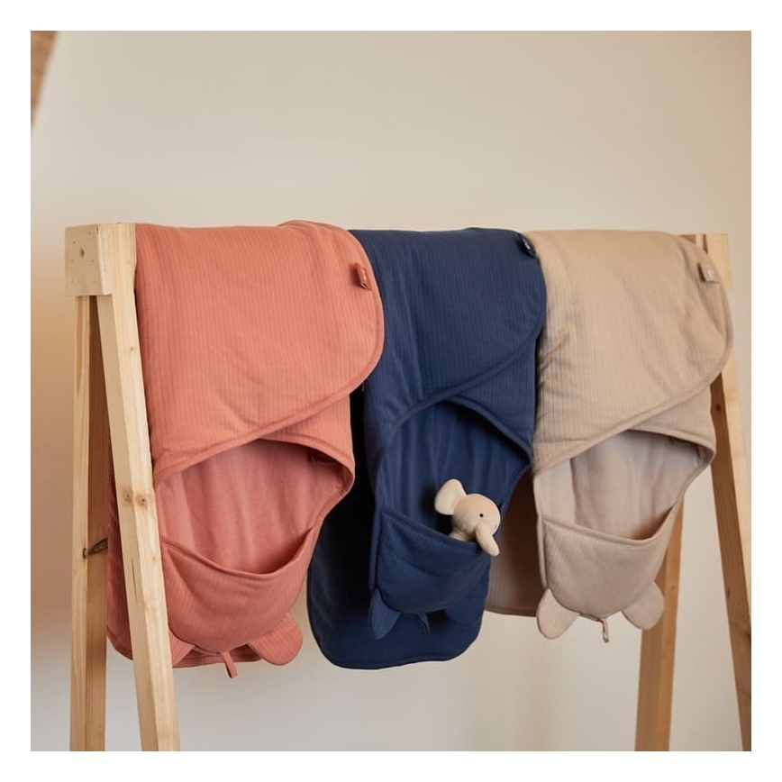 Jollein - Pamučna prekrivačica BASIC STRIPE 100x105 cm Jeans Blue