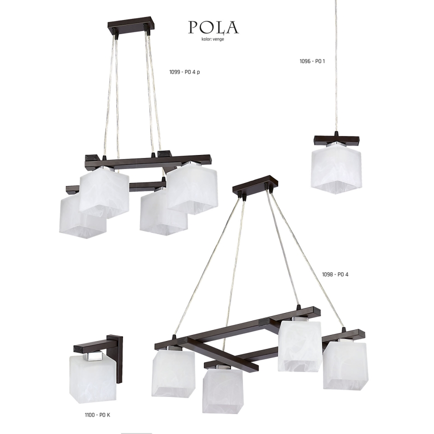 Jupiter 1098 - PO4 - Visilica POLA 4xE27/60W/230V wenge