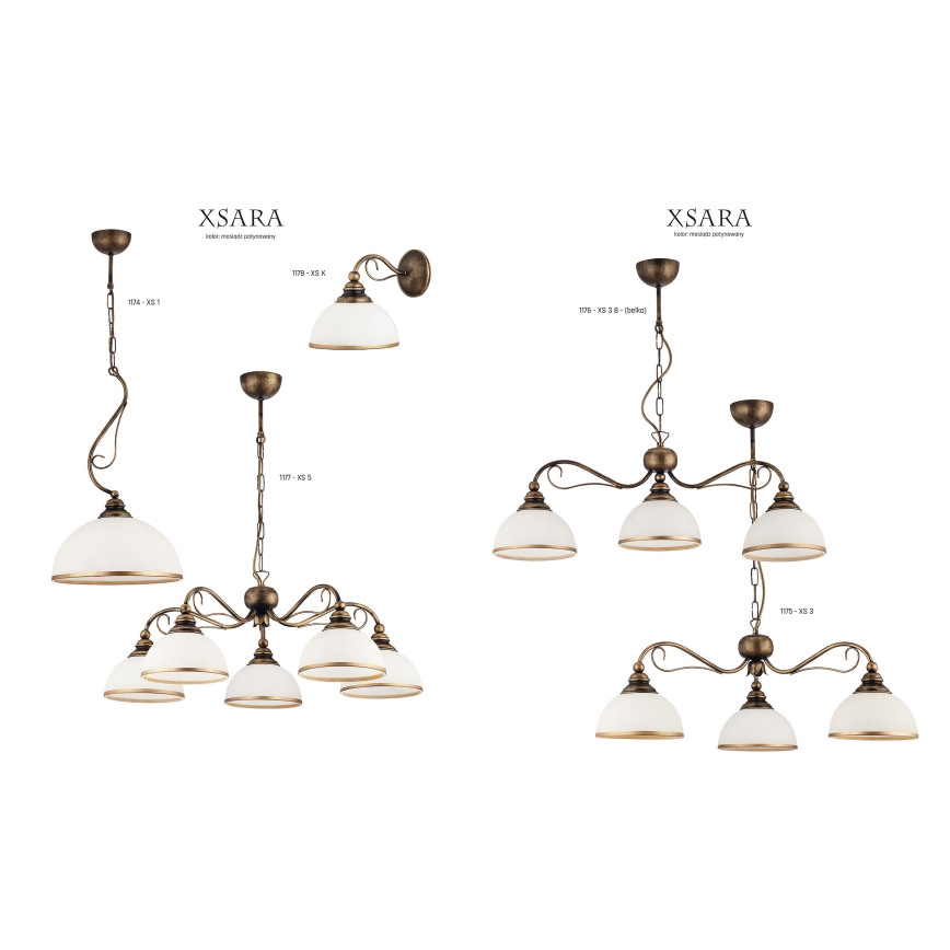 Jupiter 1177 - XS 5 - Viseće svjetlo XSARA 5xE27/60W/230V