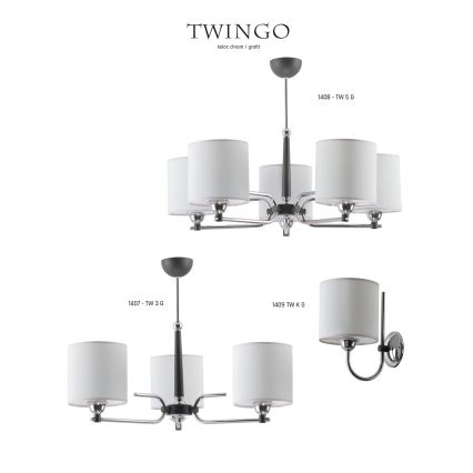 Jupiter 1407 - TW 3 G - Viseći luster TWINGO 3xE27/60W/230V