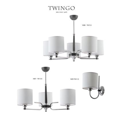 Jupiter 1408 - TW 5 G - Luster na štapu TWINGO 5xE27/60W/230V