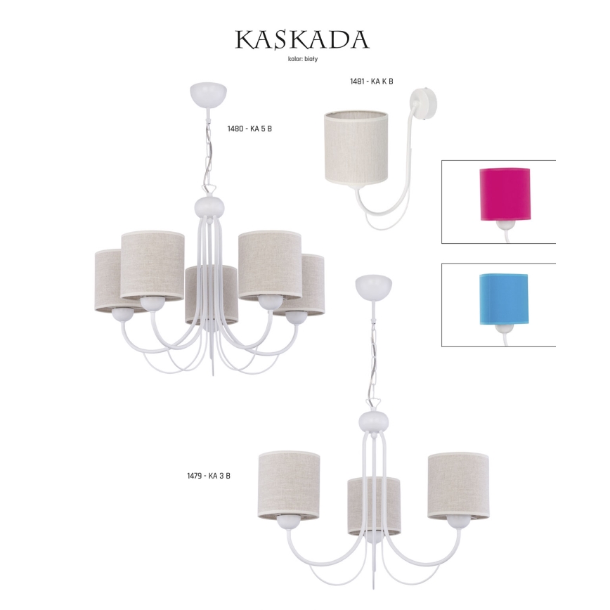 Jupiter 1480 - Luster na lancu KASKADA 5xE27/60W/230V