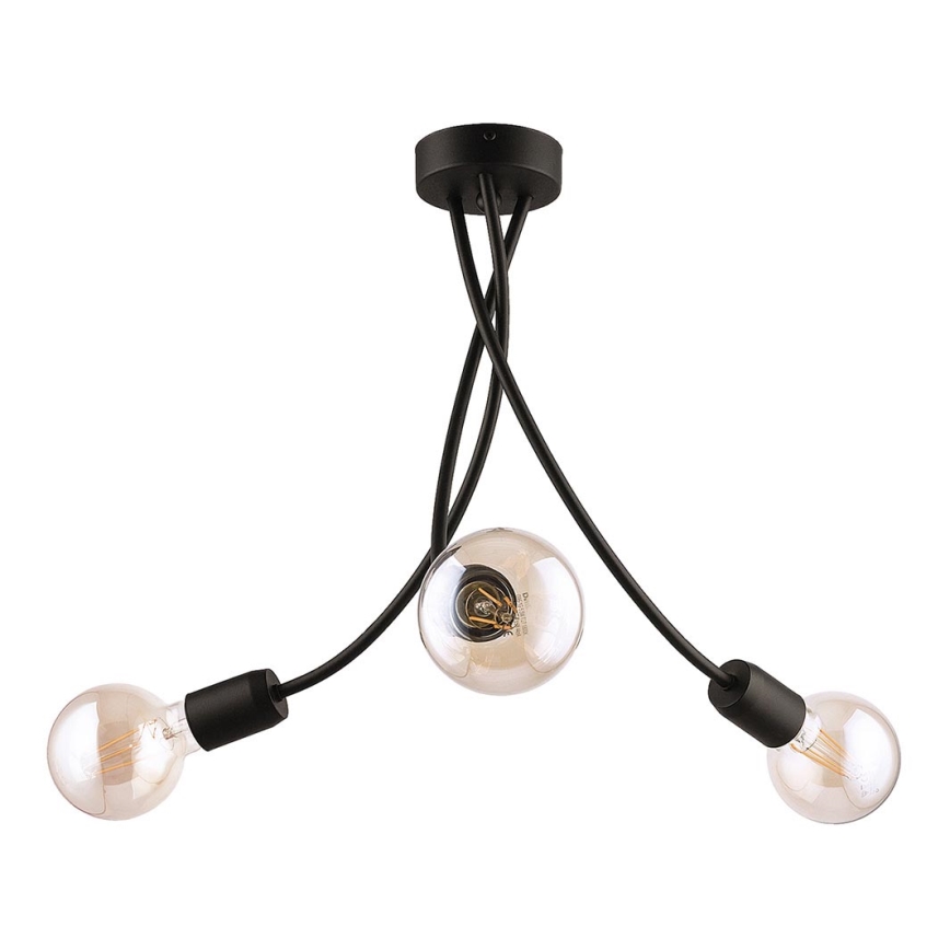 Jupiter 1639 - Viseći luster LUCE 3xE27/60W/230V crna