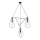 Jupiter 1663 - Luster na sajli KAIR 3xE27/60W/230V crna/sjajni krom
