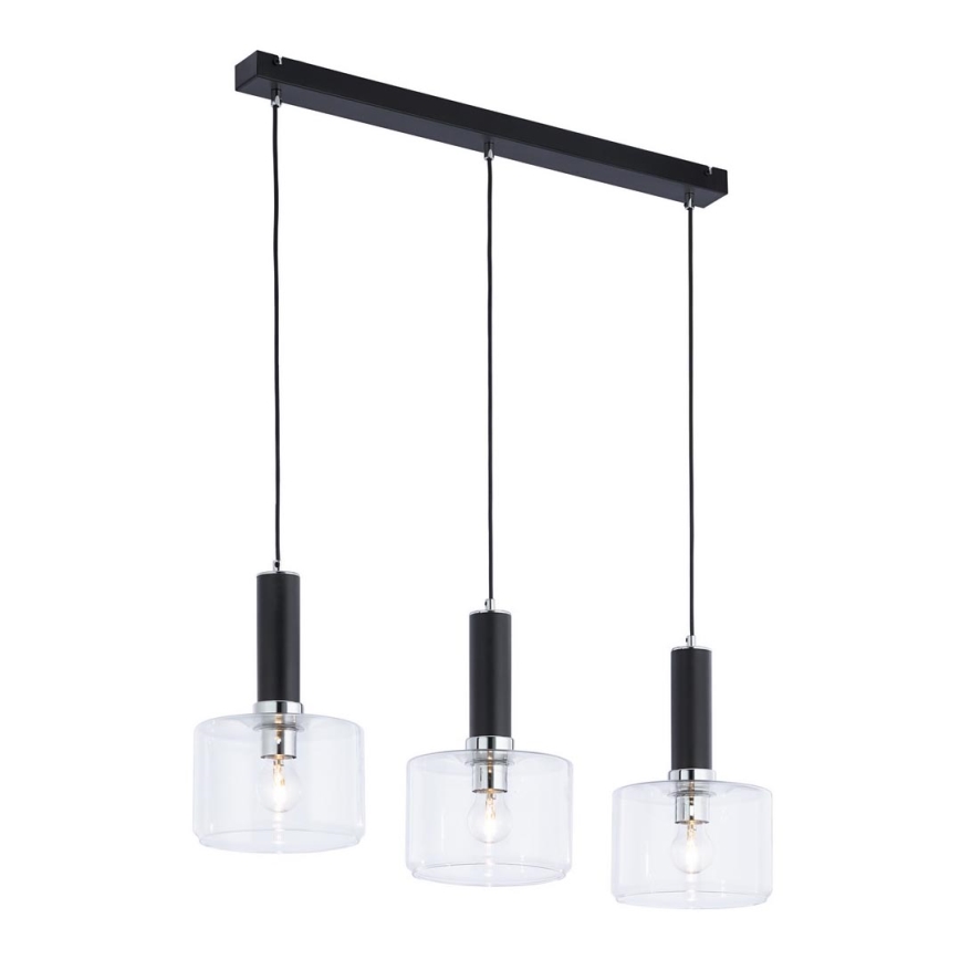 Jupiter 1857 - VA3 - Luster na sajli VANES 3xE27/60W/230V sjajni krom/crna