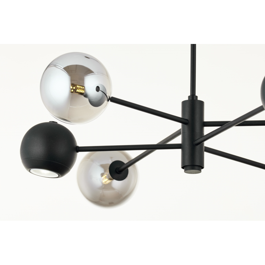 Jupiter 1974 - Viseći luster MOKA 3xGU10/10W/230V + 3xG9/10W/230V crna/sjajni krom