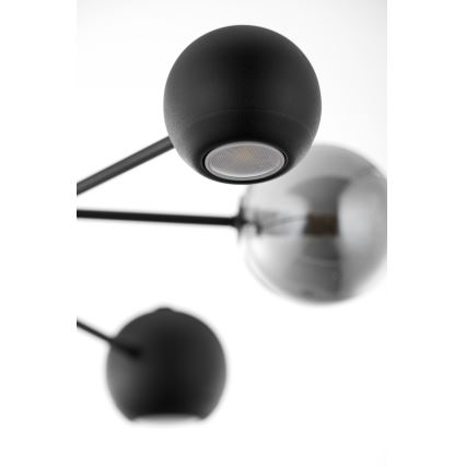 Jupiter 1974 - Viseći luster MOKA 3xGU10/10W/230V + 3xG9/10W/230V crna/sjajni krom