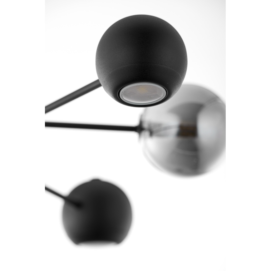 Jupiter 1974 - Viseći luster MOKA 3xGU10/10W/230V + 3xG9/10W/230V crna/sjajni krom