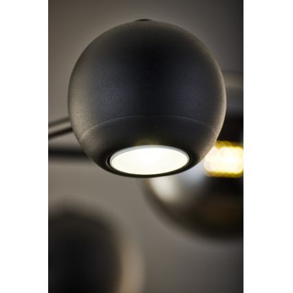 Jupiter 1974 - Viseći luster MOKA 3xGU10/10W/230V + 3xG9/10W/230V crna/sjajni krom