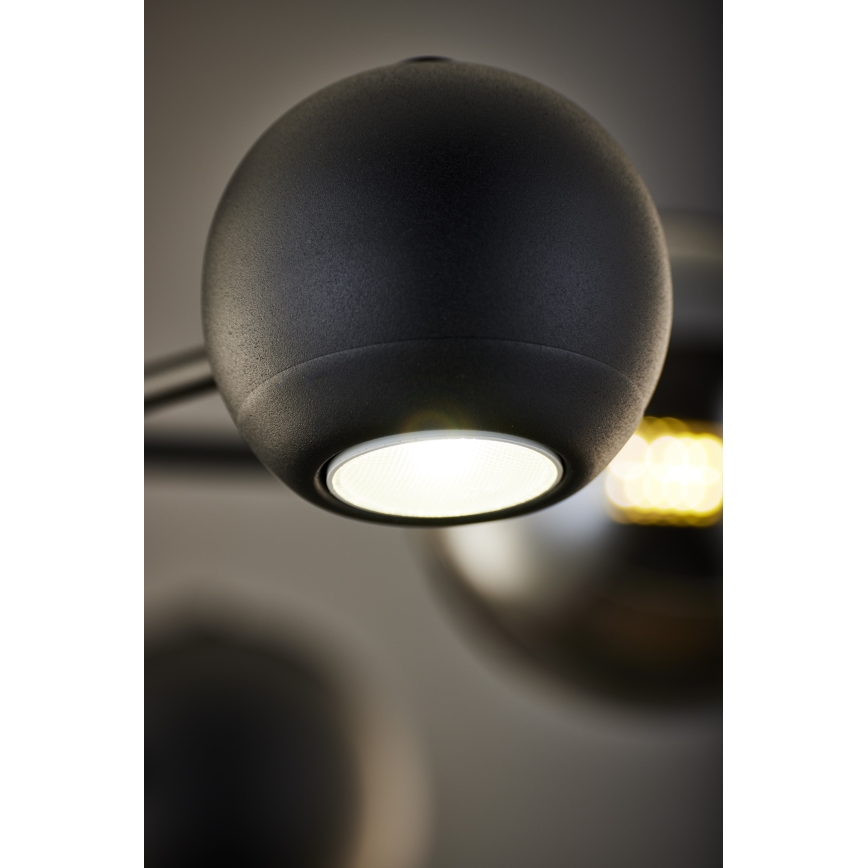 Jupiter 1974 - Viseći luster MOKA 3xGU10/10W/230V + 3xG9/10W/230V crna/sjajni krom