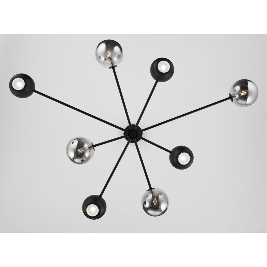 Jupiter 1975 - Viseći luster MOKA 4xGU10/10W/230V + 4xG9/10W/230V crna/sjajni krom