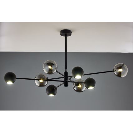 Jupiter 1975 - Viseći luster MOKA 4xGU10/10W/230V + 4xG9/10W/230V crna/sjajni krom
