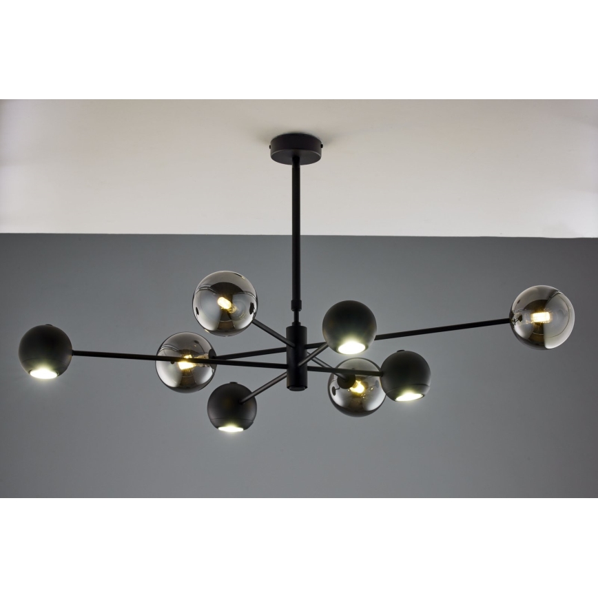 Jupiter 1975 - Viseći luster MOKA 4xGU10/10W/230V + 4xG9/10W/230V crna/sjajni krom