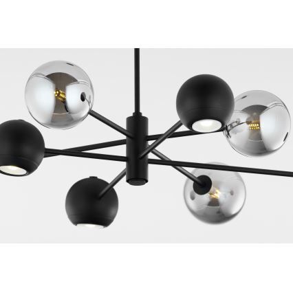 Jupiter 1975 - Viseći luster MOKA 4xGU10/10W/230V + 4xG9/10W/230V crna/sjajni krom