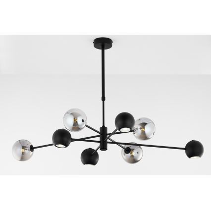 Jupiter 1975 - Viseći luster MOKA 4xGU10/10W/230V + 4xG9/10W/230V crna/sjajni krom
