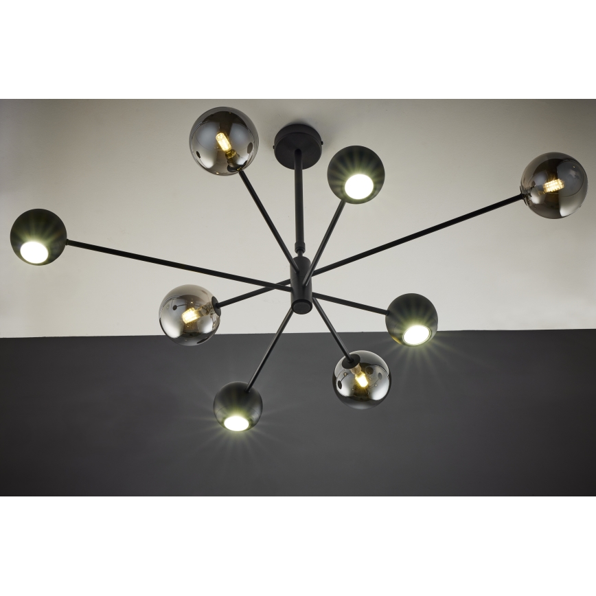 Jupiter 1975 - Viseći luster MOKA 4xGU10/10W/230V + 4xG9/10W/230V crna/sjajni krom