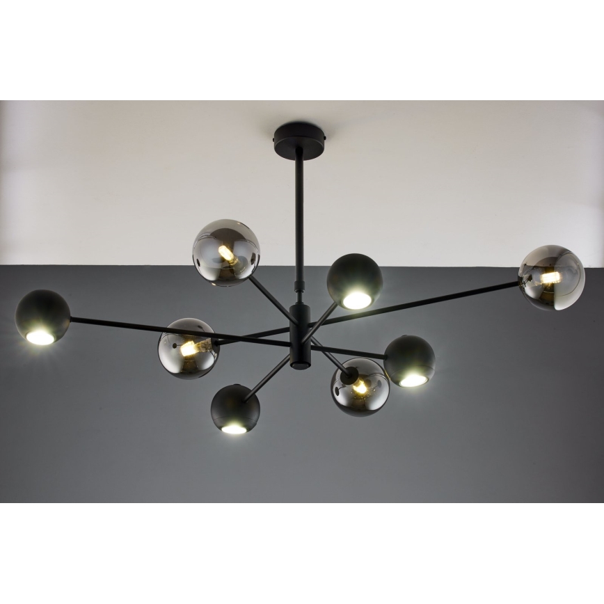 Jupiter 1975 - Viseći luster MOKA 4xGU10/10W/230V + 4xG9/10W/230V crna/sjajni krom