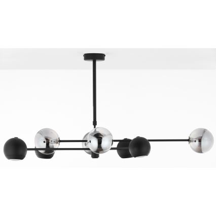 Jupiter 1975 - Viseći luster MOKA 4xGU10/10W/230V + 4xG9/10W/230V crna/sjajni krom