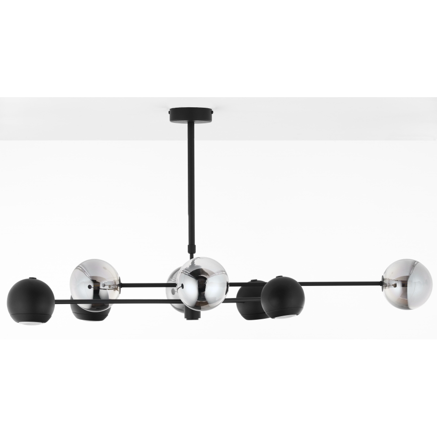 Jupiter 1975 - Viseći luster MOKA 4xGU10/10W/230V + 4xG9/10W/230V crna/sjajni krom
