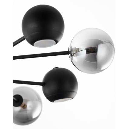 Jupiter 1975 - Viseći luster MOKA 4xGU10/10W/230V + 4xG9/10W/230V crna/sjajni krom