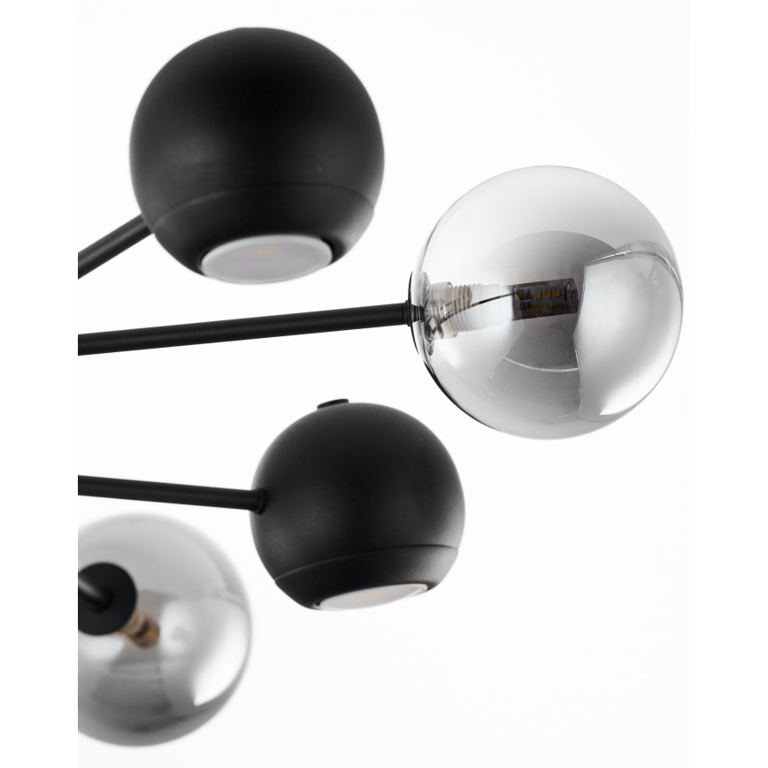 Jupiter 1975 - Viseći luster MOKA 4xGU10/10W/230V + 4xG9/10W/230V crna/sjajni krom