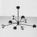 Jupiter 1975 - Viseći luster MOKA 4xGU10/10W/230V + 4xG9/10W/230V crna/sjajni krom
