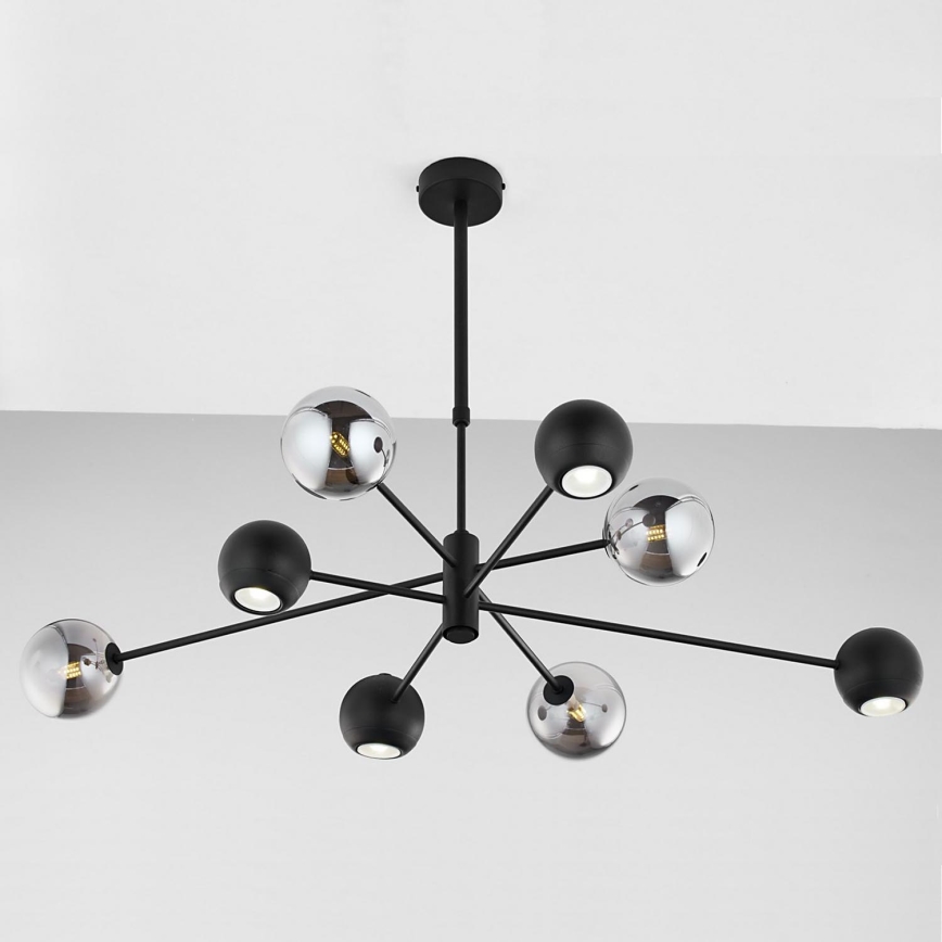 Jupiter 1975 - Viseći luster MOKA 4xGU10/10W/230V + 4xG9/10W/230V crna/sjajni krom