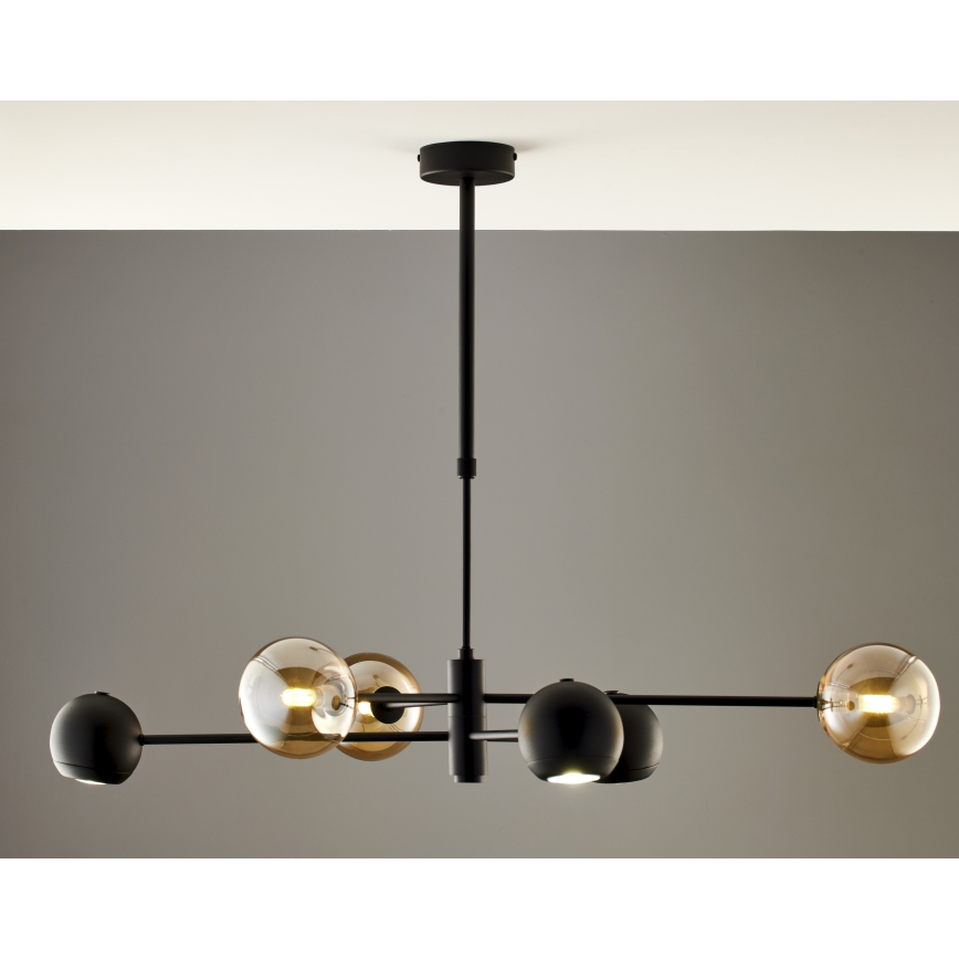Jupiter 1993 - Viseći luster MOKA 3xGU10/10W/230V + 3xG9/10W/230V crna/bež