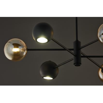 Jupiter 1993 - Viseći luster MOKA 3xGU10/10W/230V + 3xG9/10W/230V crna/bež