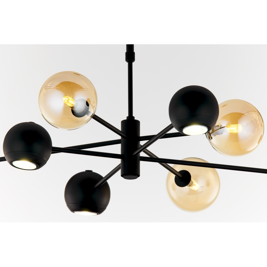 Jupiter 1994 - Viseći luster MOKA 4xGU10/10W/230V + 4xG9/10W/230V crna/bež