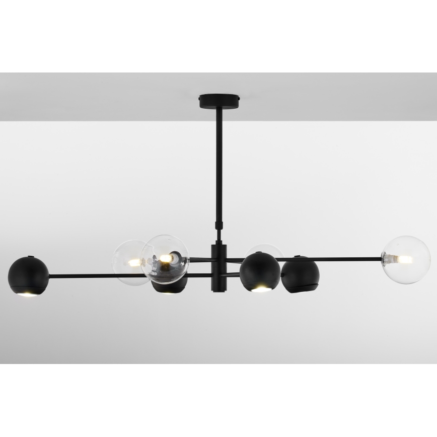 Jupiter 1996 - Viseći luster MOKA 4xGU10/10W/230V + 4xG9/10W/230V crna/prozirna