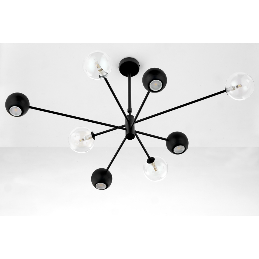 Jupiter 1996 - Viseći luster MOKA 4xGU10/10W/230V + 4xG9/10W/230V crna/prozirna