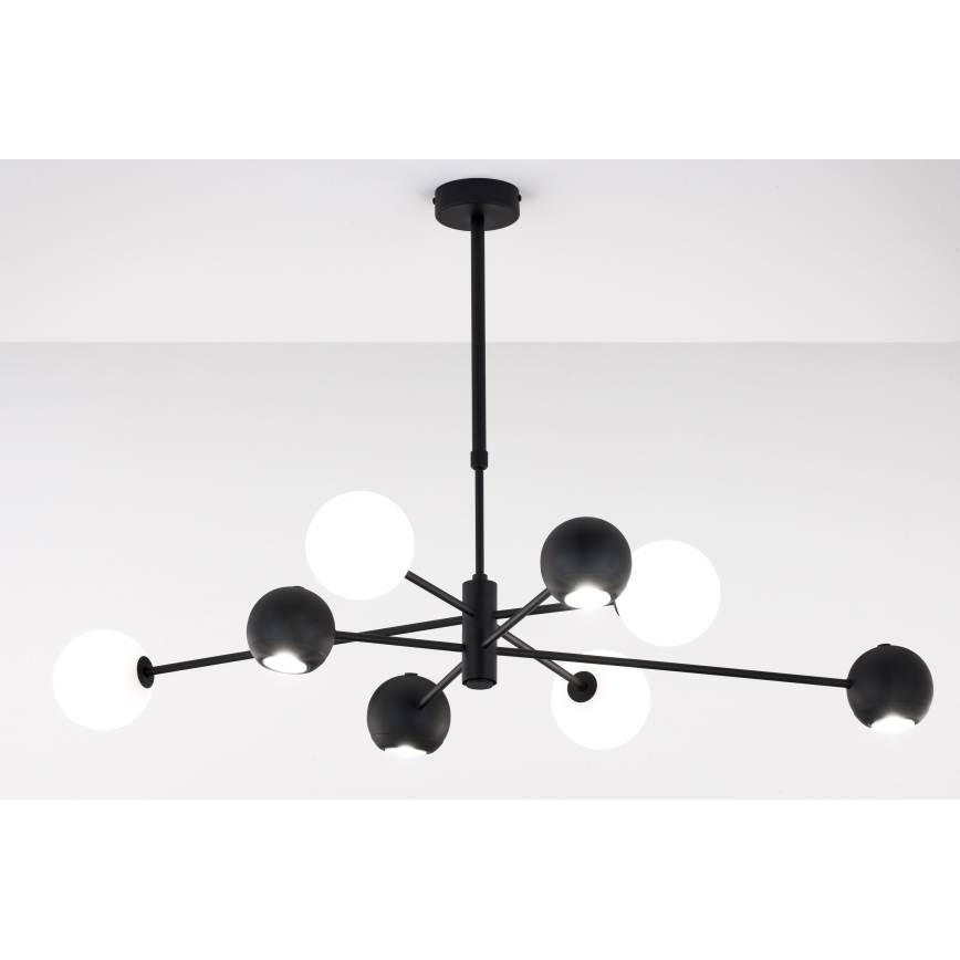 Jupiter 1998 - Viseći luster MOKA 4xGU10/10W/230V + 4xG9/10W/230V crna/bijela