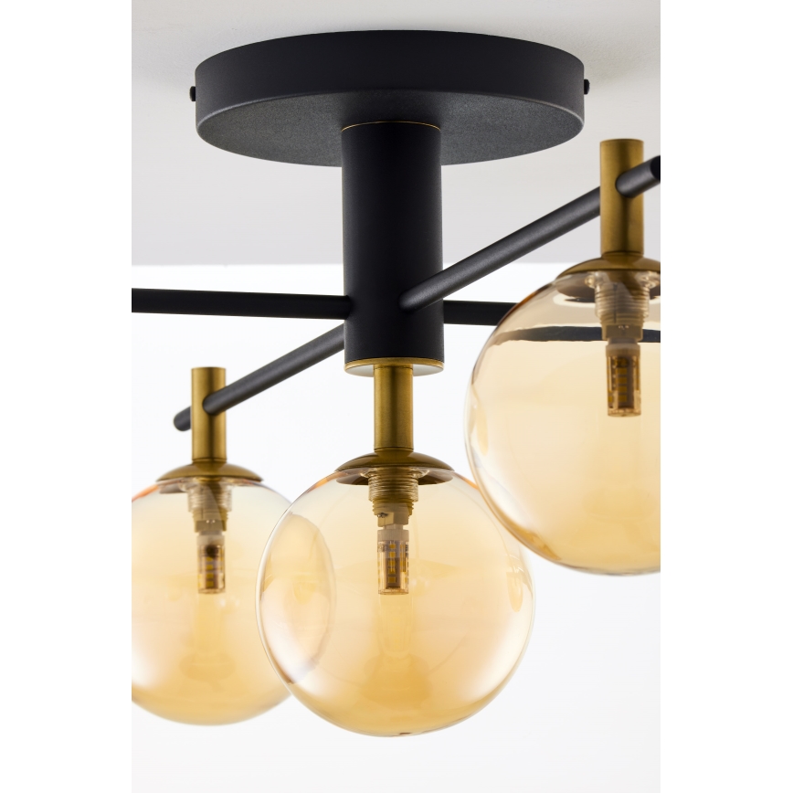 Jupiter 2032 - Nadgradni luster FIGARO 5xG9/10W/230V crna/zlatna/bež