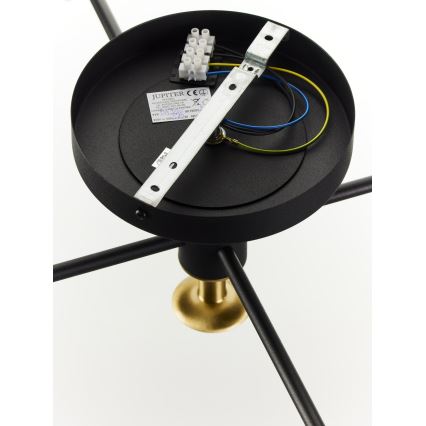 Jupiter 2032 - Nadgradni luster FIGARO 5xG9/10W/230V crna/zlatna/bež