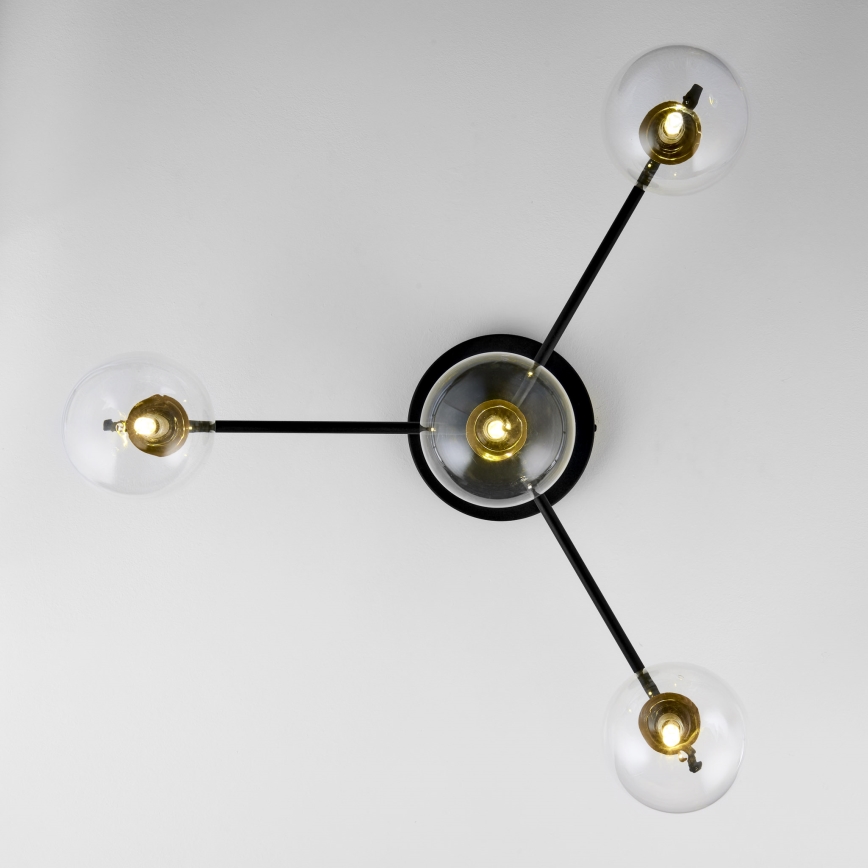 Jupiter 2034 - Nadgradni luster FIGARO 4xG9/10W/230V crna/zlatna/bež/prozirna