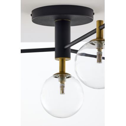 Jupiter 2034 - Nadgradni luster FIGARO 4xG9/10W/230V crna/zlatna/bež/prozirna
