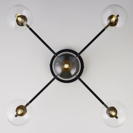 Jupiter 2035 - Nadgradni luster FIGARO 5xG9/10W/230V crna/zlatna/bež/prozirna