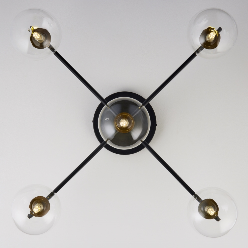 Jupiter 2035 - Nadgradni luster FIGARO 5xG9/10W/230V crna/zlatna/bež/prozirna