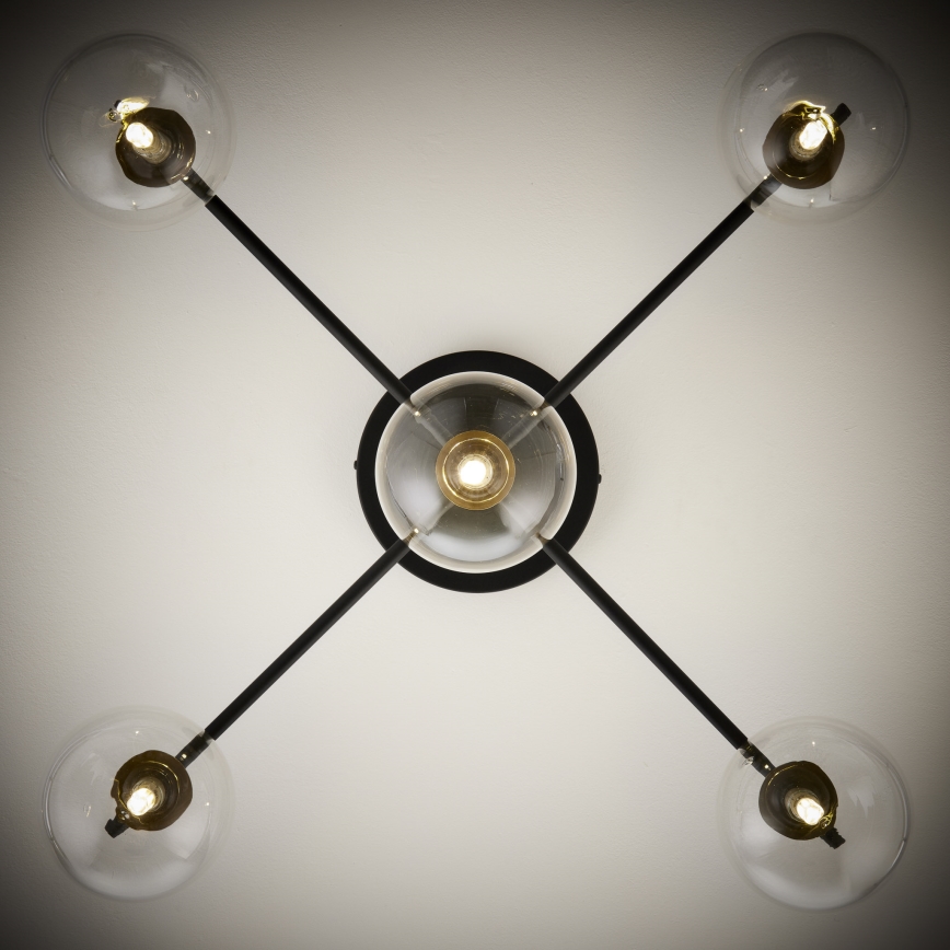 Jupiter 2035 - Nadgradni luster FIGARO 5xG9/10W/230V crna/zlatna/bež/prozirna