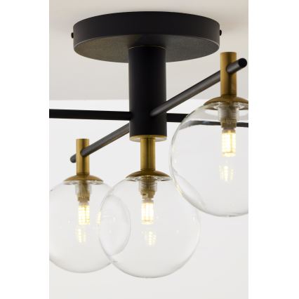 Jupiter 2035 - Nadgradni luster FIGARO 5xG9/10W/230V crna/zlatna/bež/prozirna