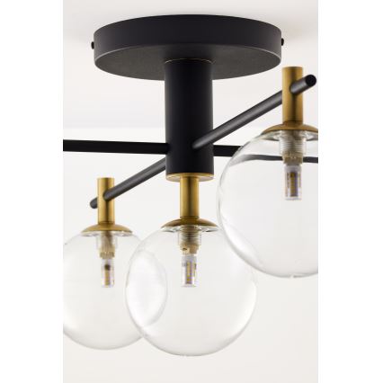Jupiter 2035 - Nadgradni luster FIGARO 5xG9/10W/230V crna/zlatna/bež/prozirna