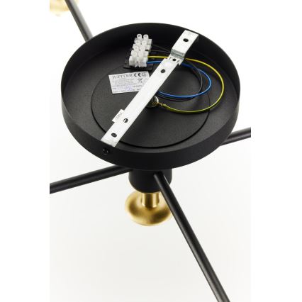 Jupiter 2035 - Nadgradni luster FIGARO 5xG9/10W/230V crna/zlatna/bež/prozirna