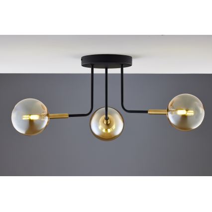 Jupiter 2037 - Viseći luster BURANO 3xG9/10W/230V crna/zlatna/bež